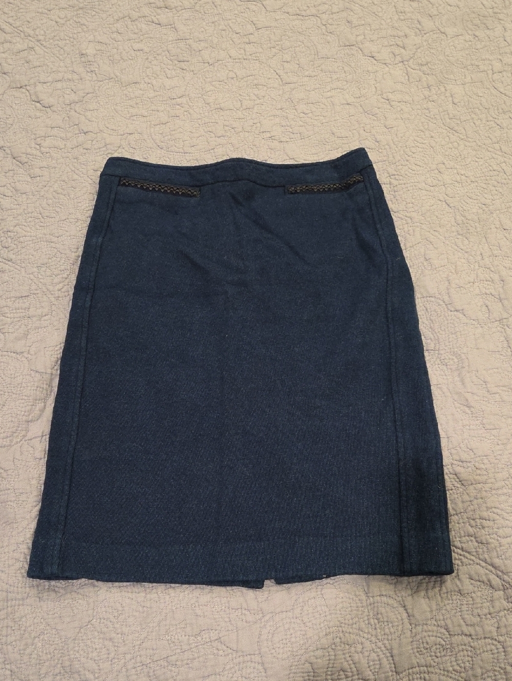 Nanette Lepore Navy Pencil Skirt with Trim Detail Size 8!
